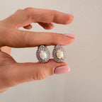14k Opal & Diamond Earrings