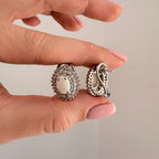 14k Opal & Diamond Earrings