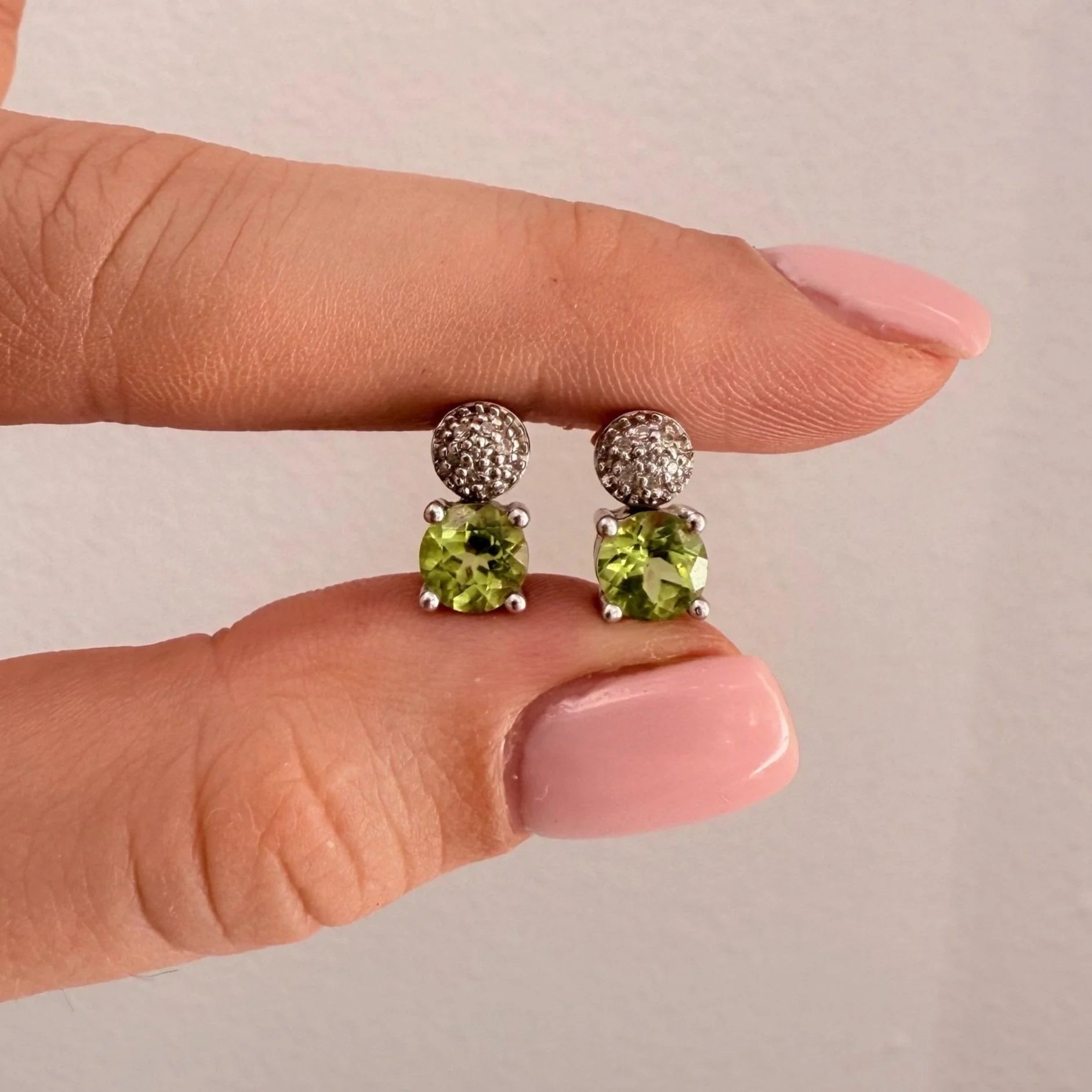 14k Peridot Studs