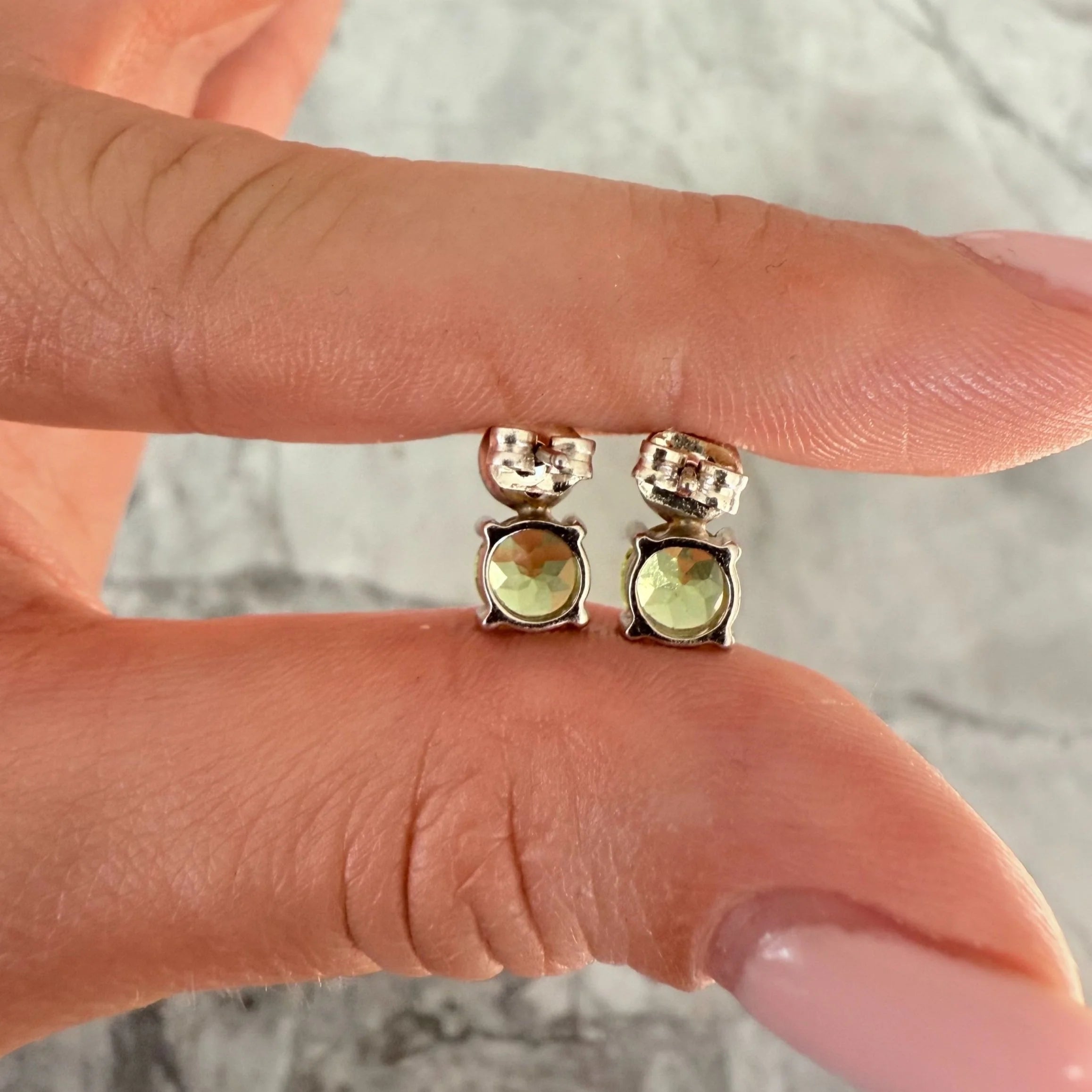 14k Peridot Studs
