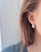 14k Opal & Diamond Earrings