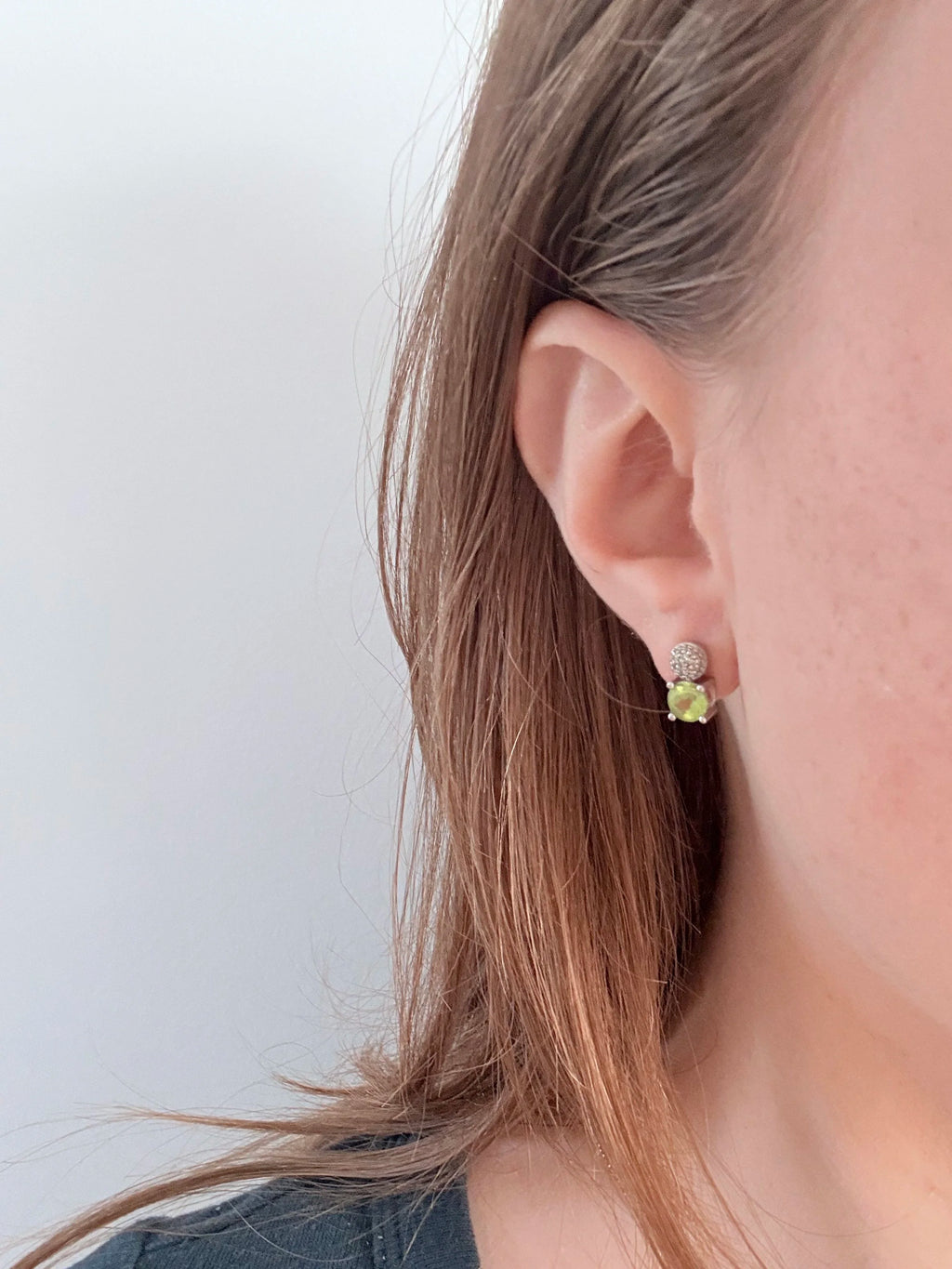 14k Peridot Studs