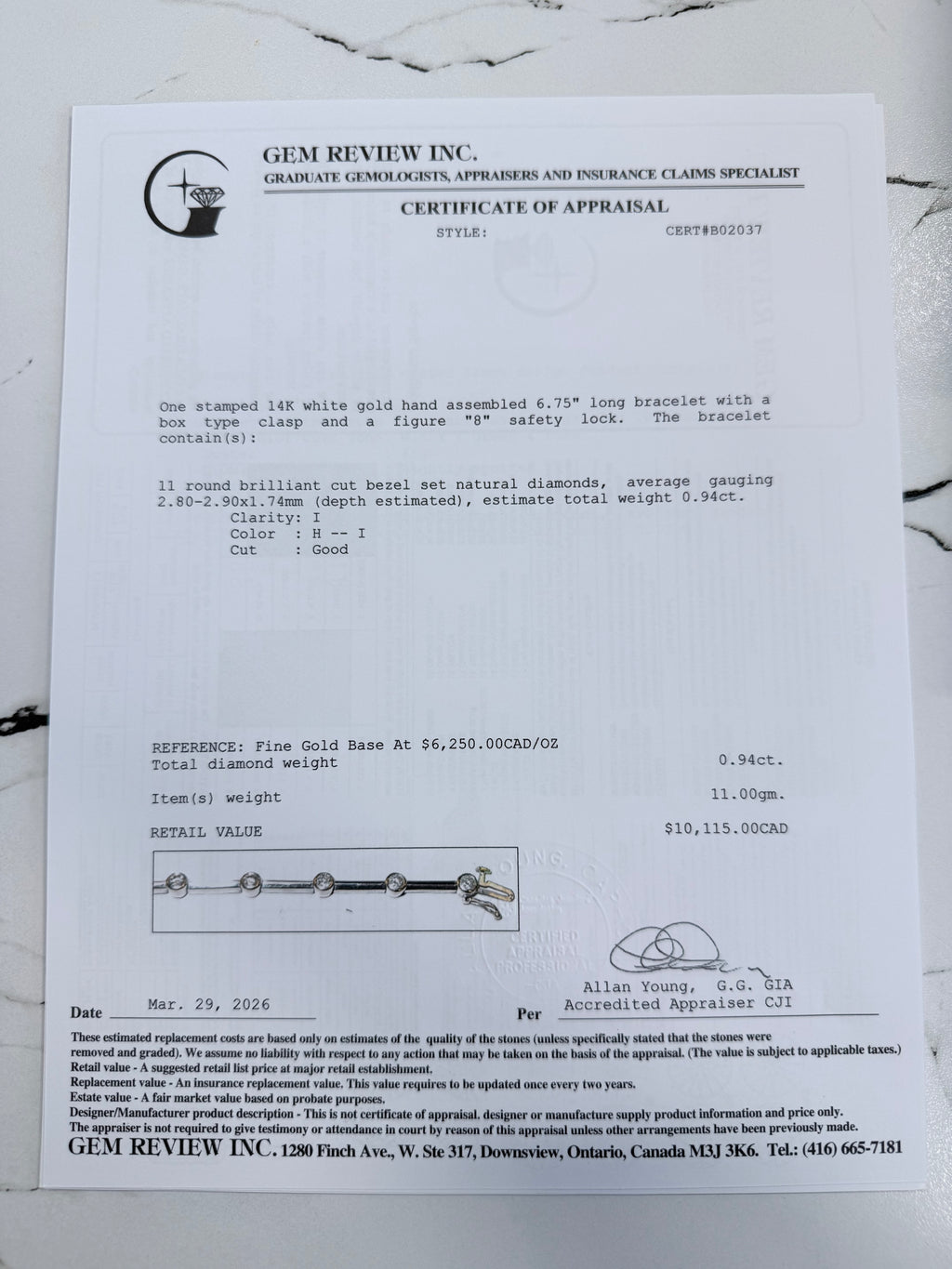 14k Diamond Bracelet