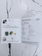 14k Emerald & Baguette Diamond Studs