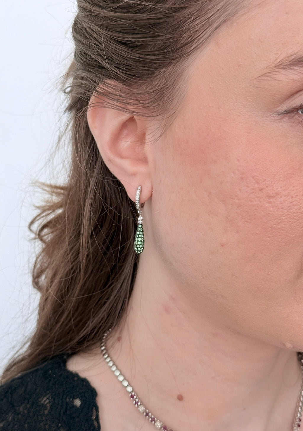 18k Tsavorite & Diamond Earrings