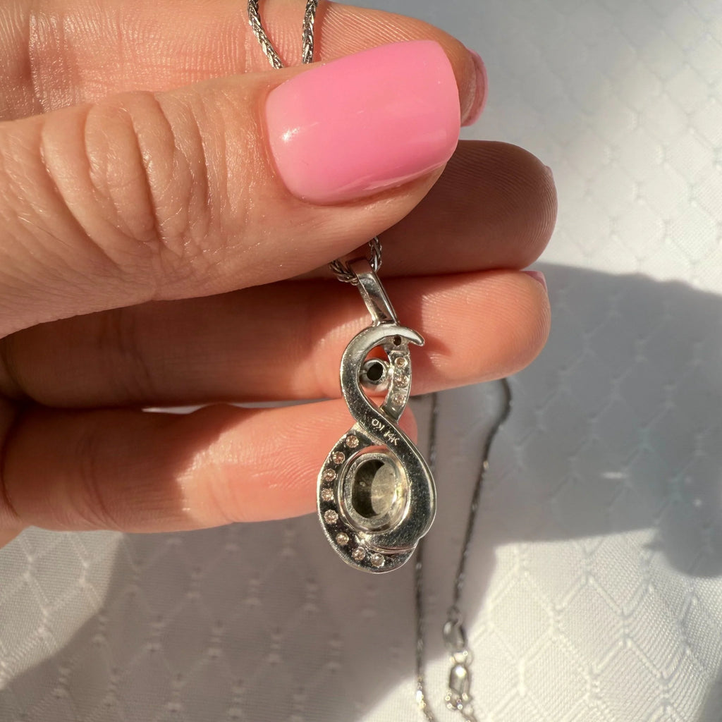 14k Black Star Sapphire & Diamond Necklace