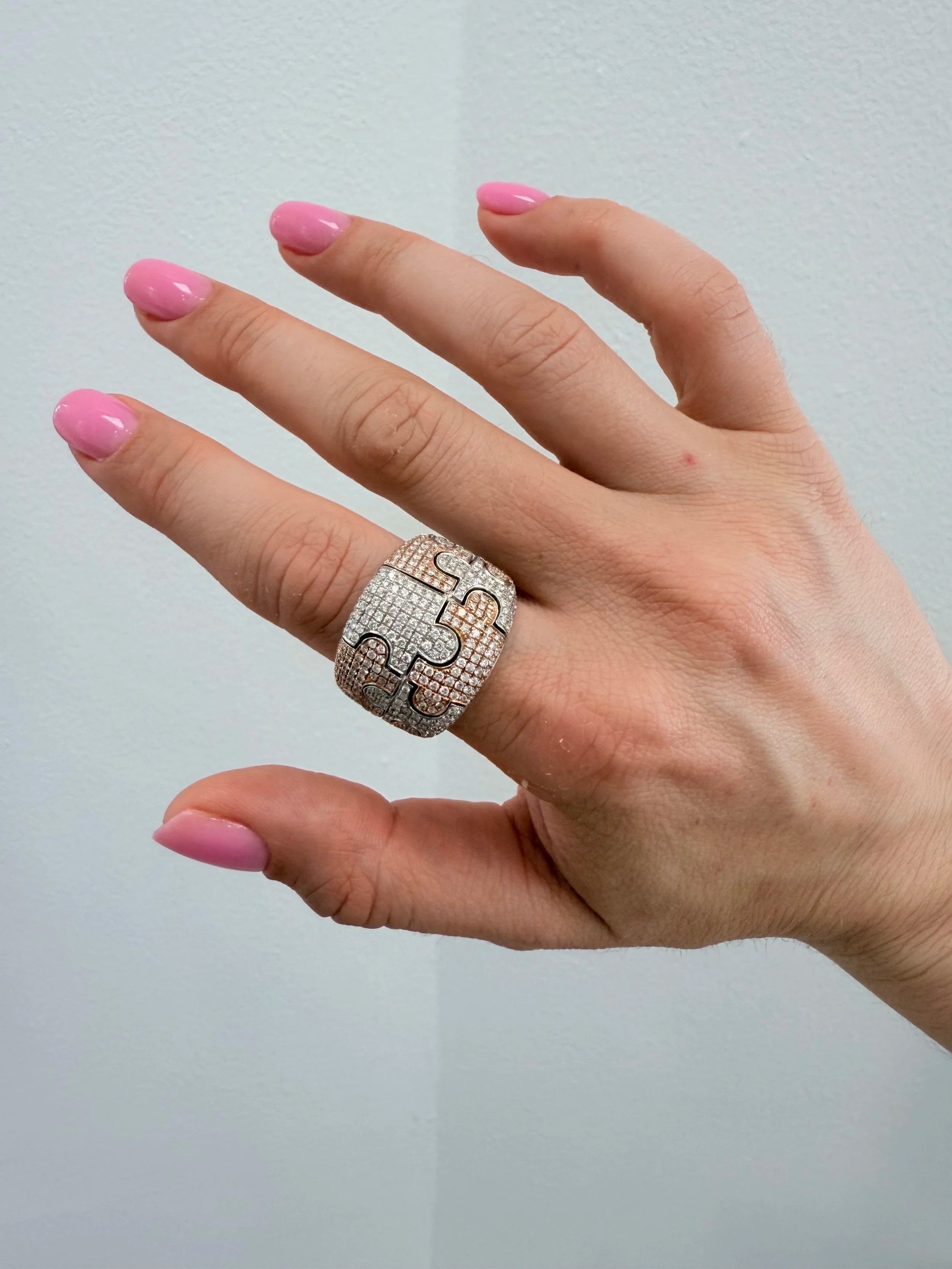 18k Diamond Puzzle Ring