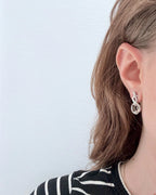 14k Black Star Sapphire & Diamond Earrings