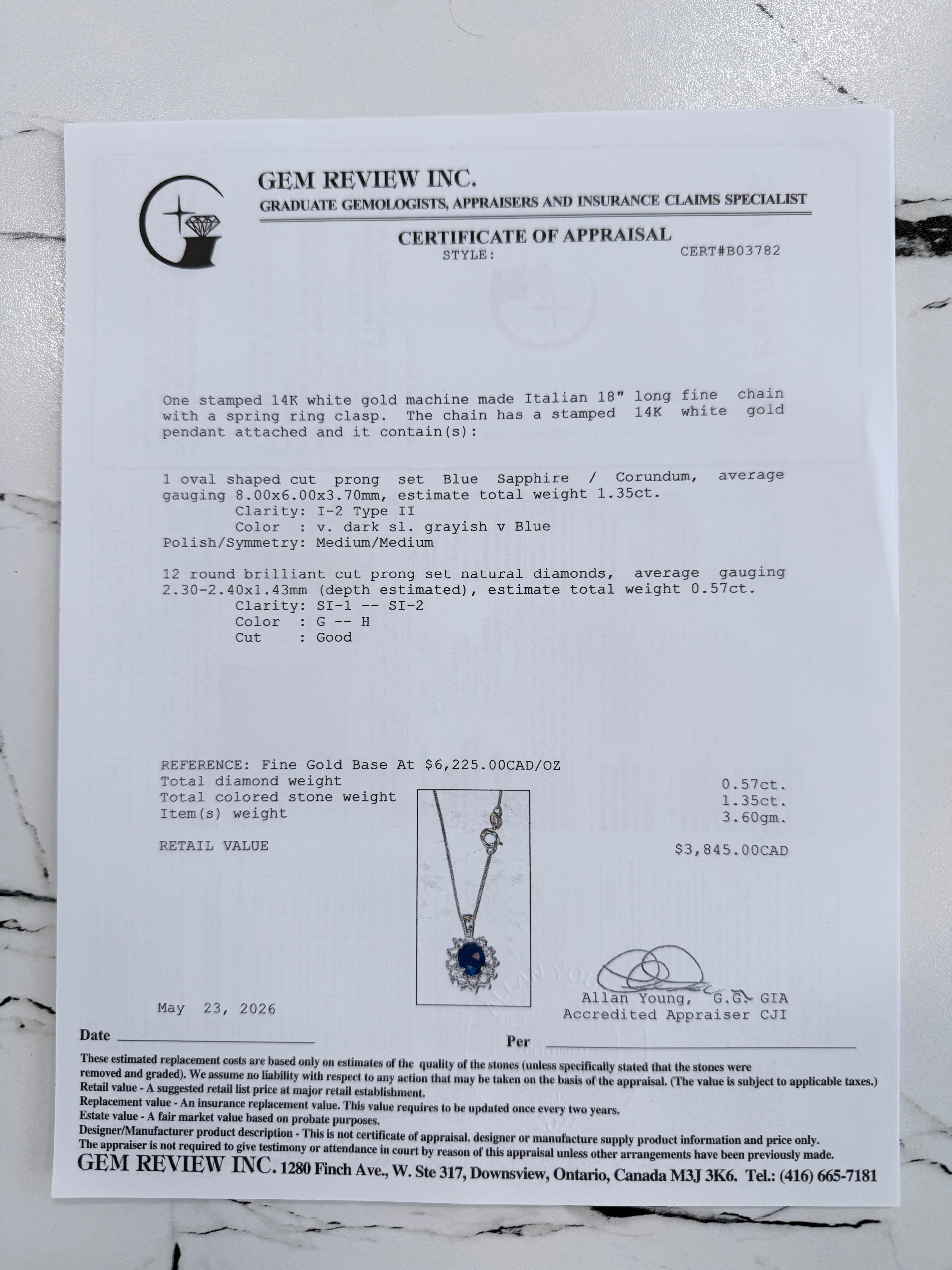 14k Sapphire & Diamond Necklace