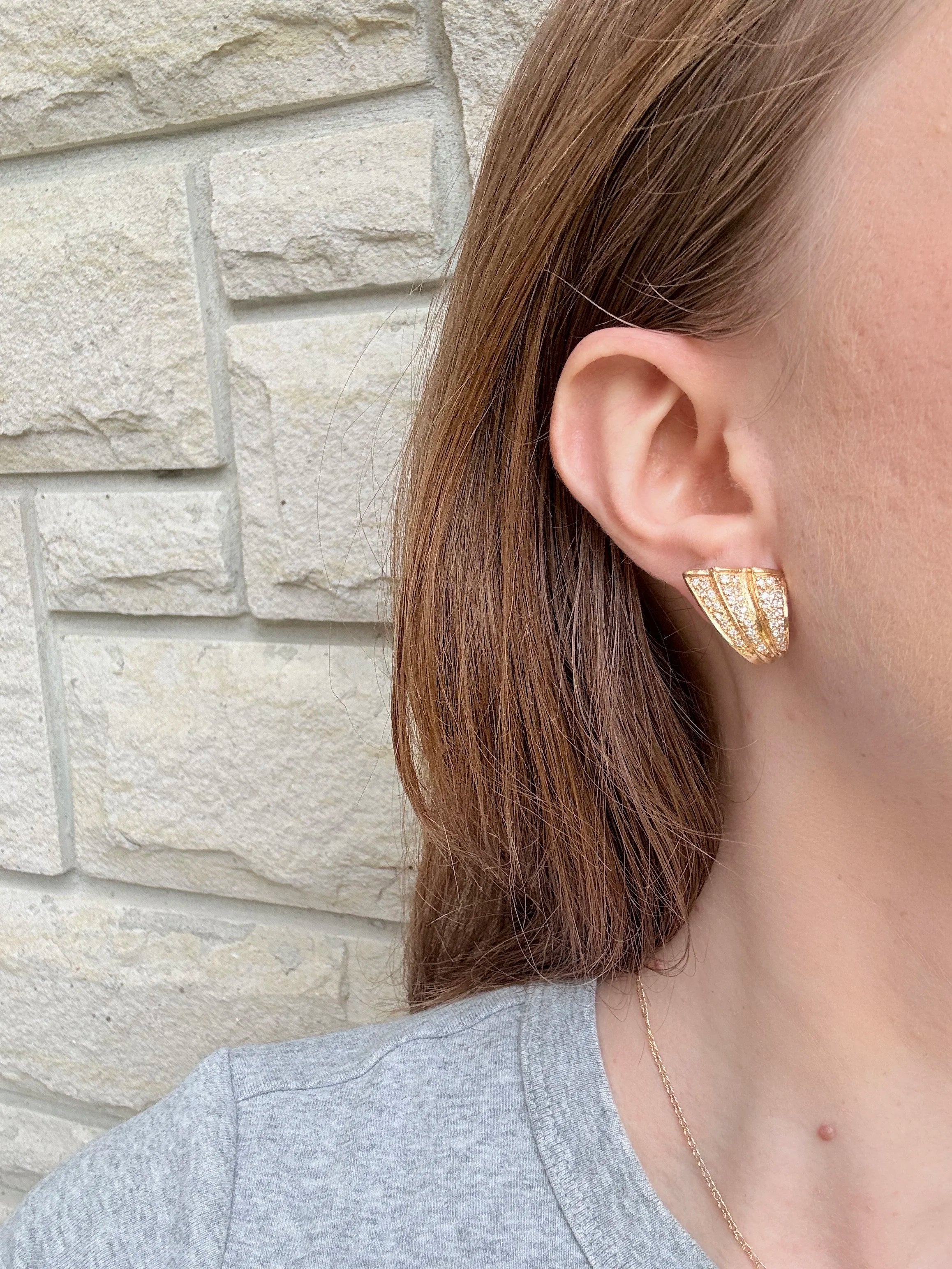14k Wing Diamond Earrings