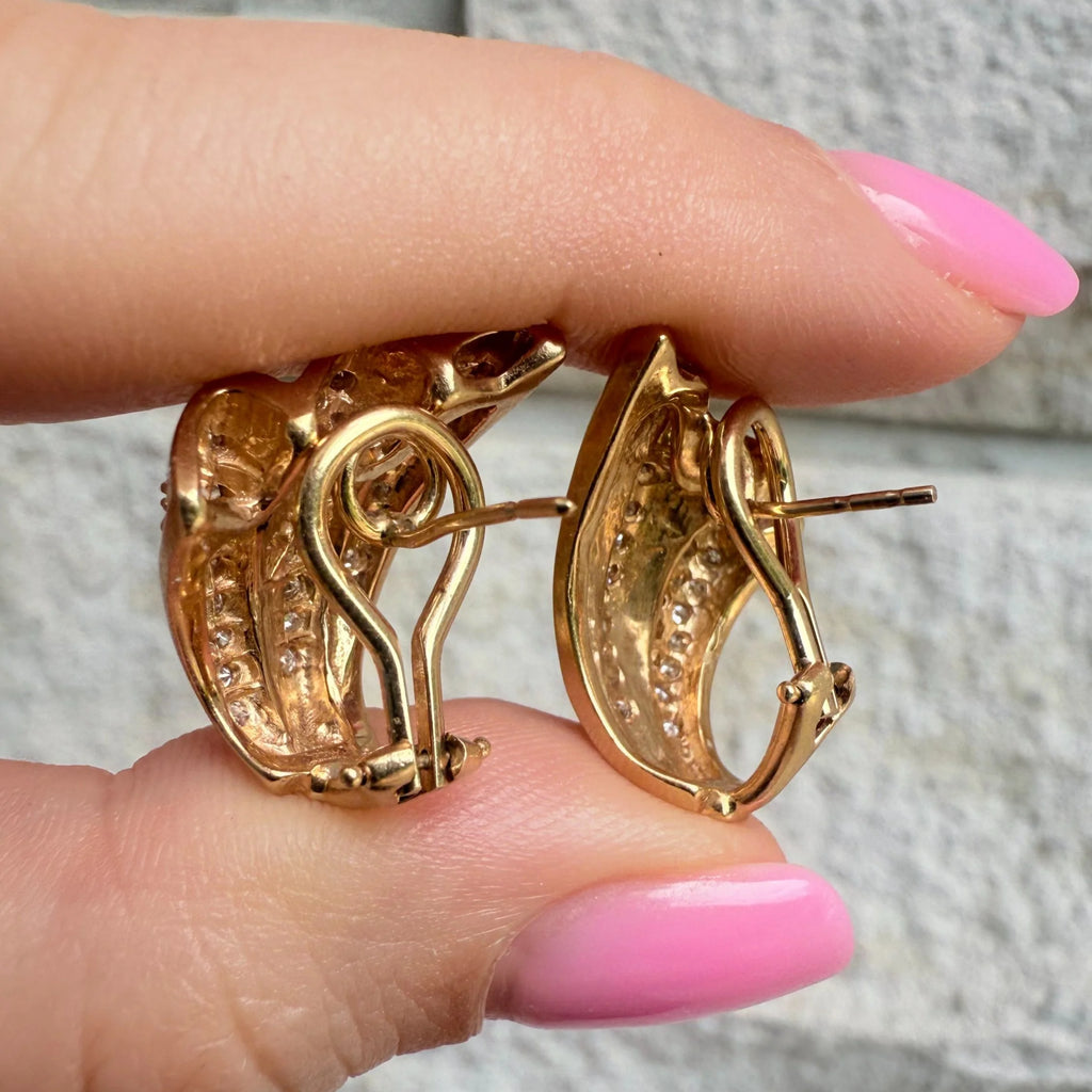 14k Wing Diamond Earrings