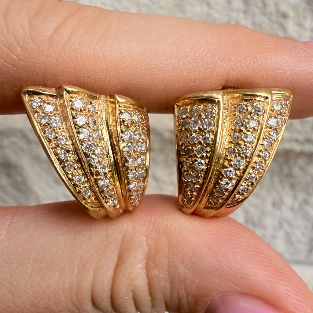14k Wing Diamond Earrings