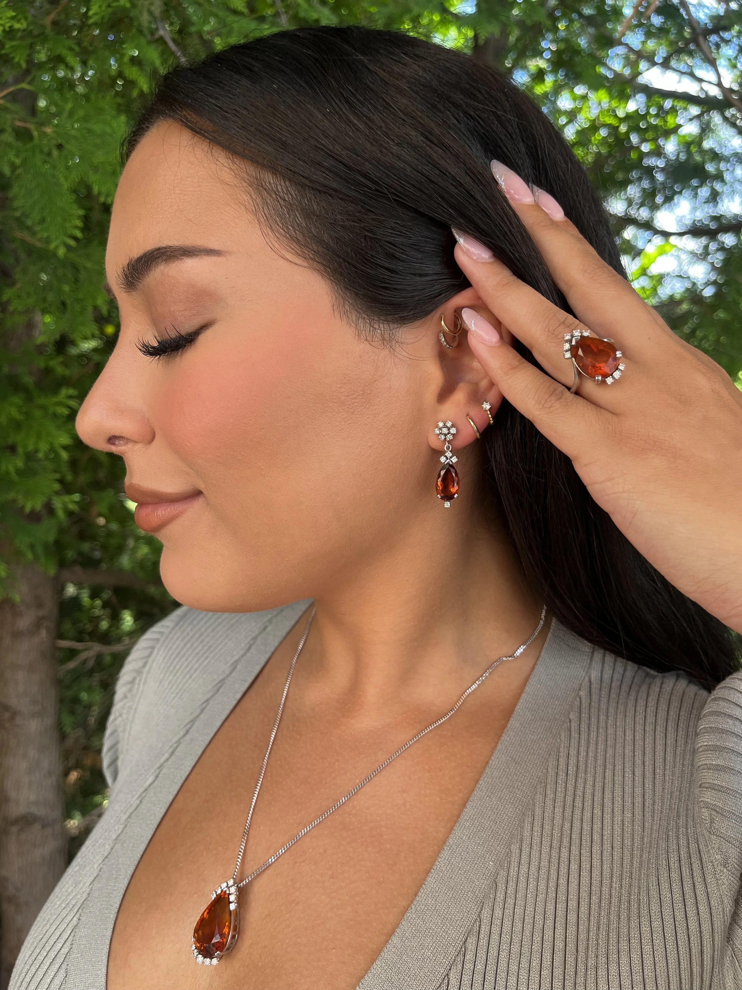 14k Citrine & Diamond Set