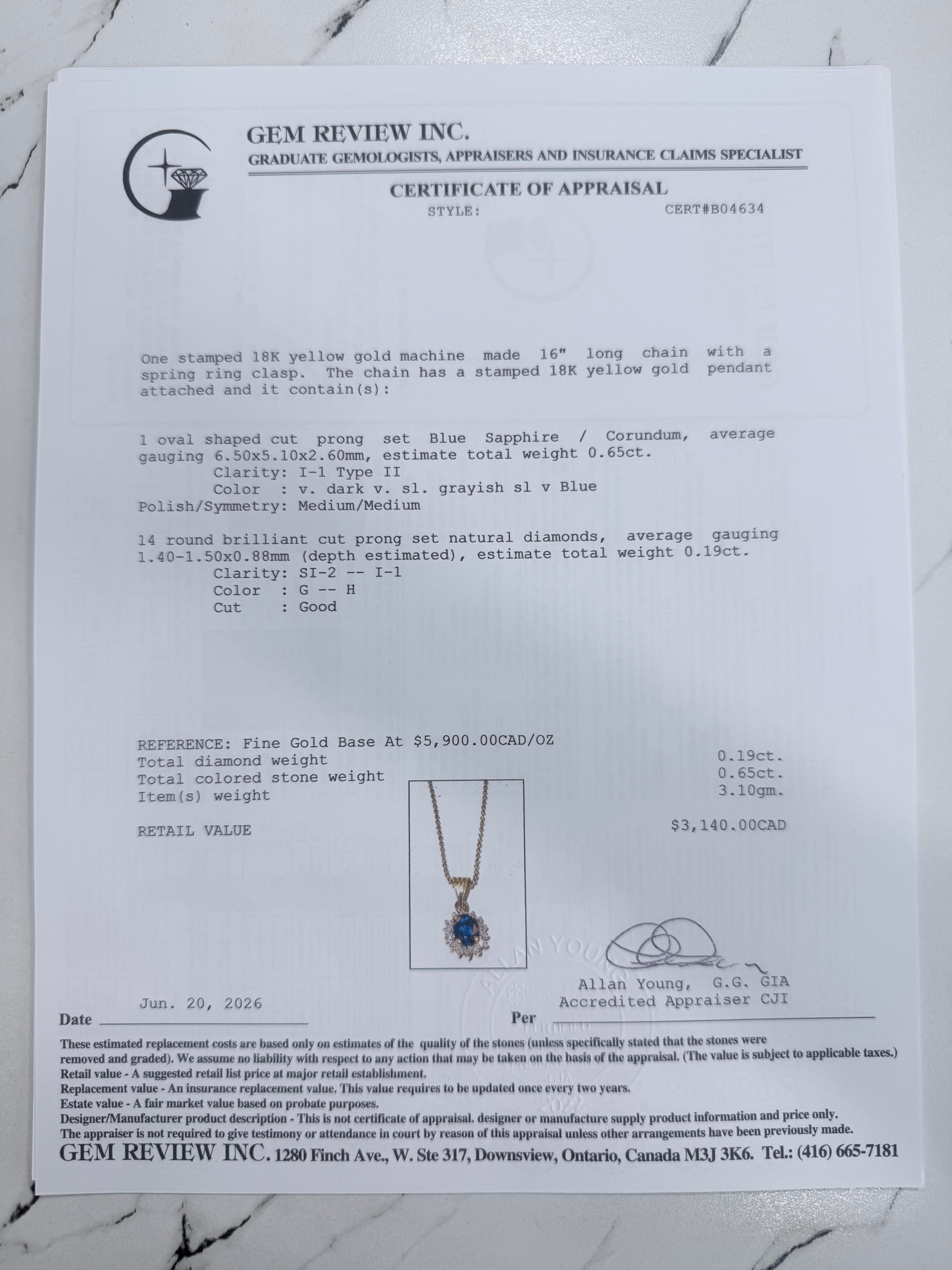 18k Sapphire & Diamond Necklace