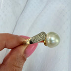 14k South Sea Pearl & Diamond Ring