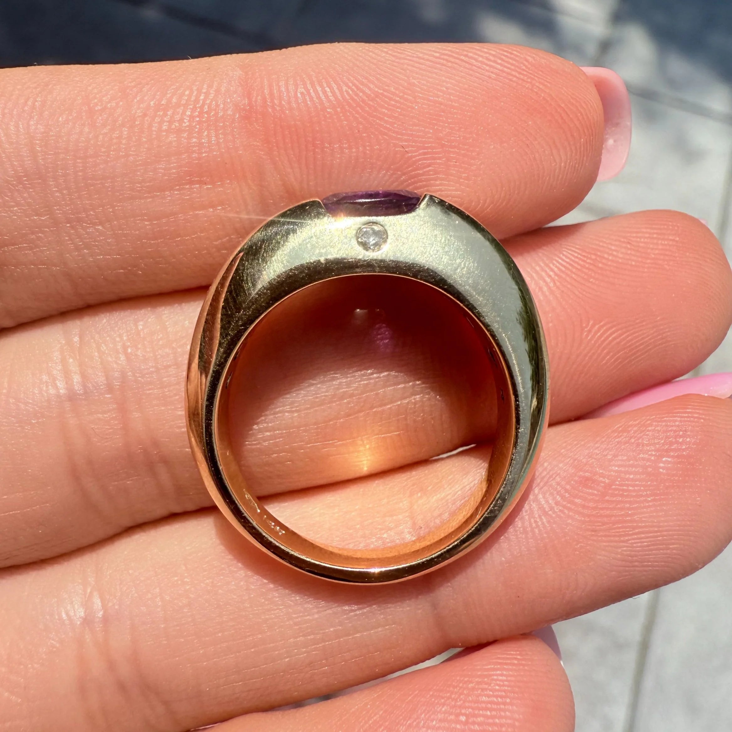 14k Amethyst & Diamond Ring