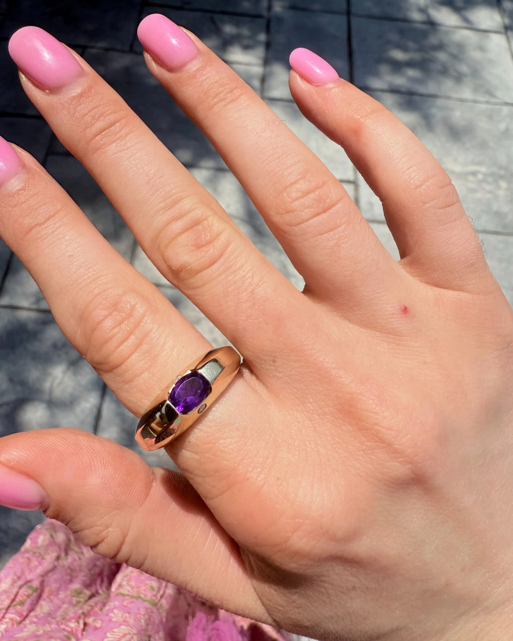 14k Amethyst & Diamond Ring