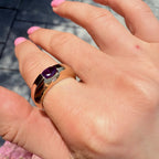 14k Amethyst & Diamond Ring