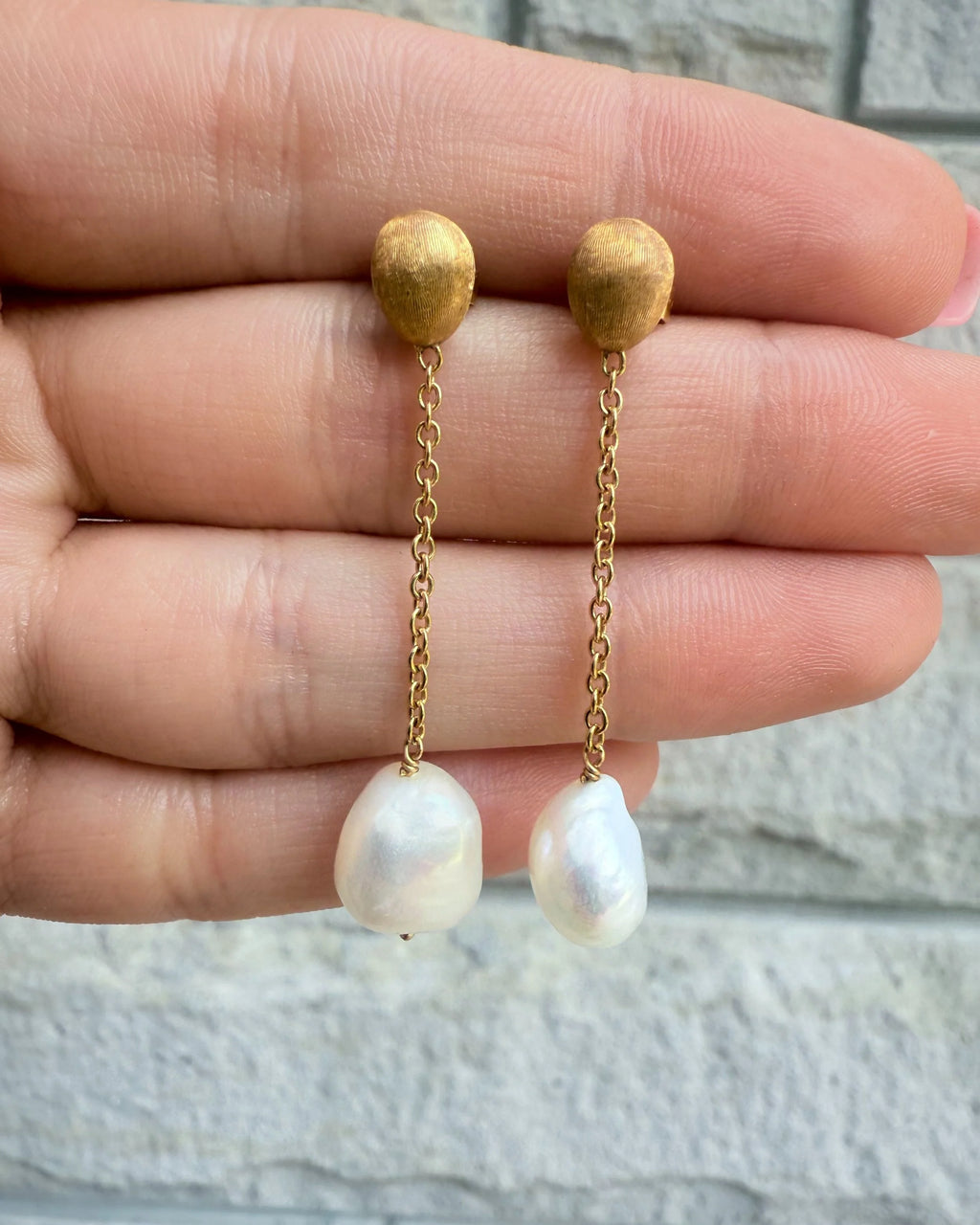 18k Marco Bicego Pearl Drop Earrings