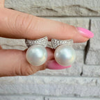 14k South Sea Pearl & Diamond Earrings
