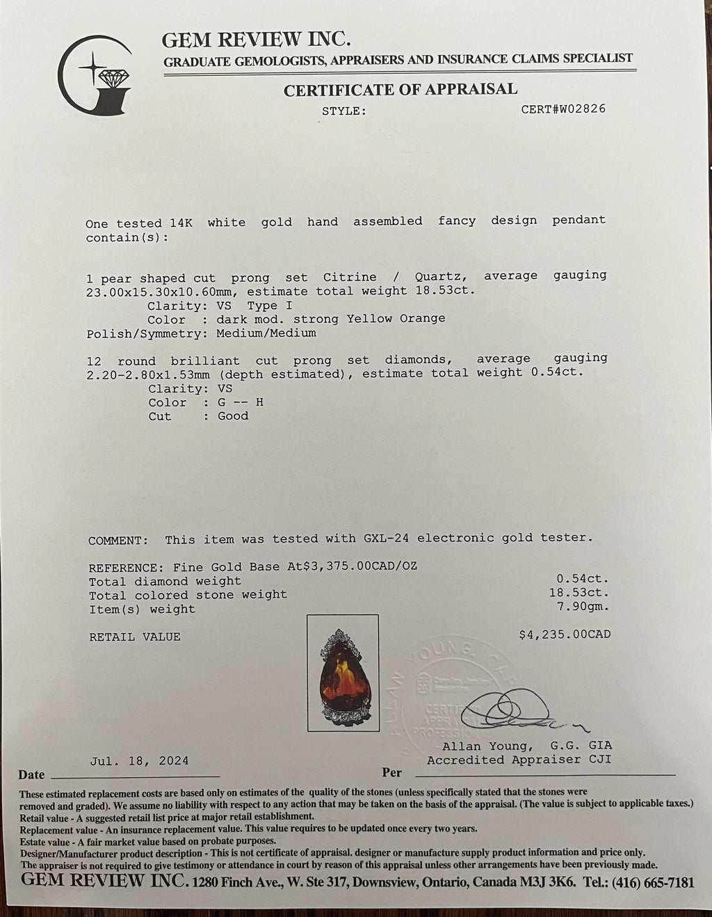 14k Citrine & Diamond Set