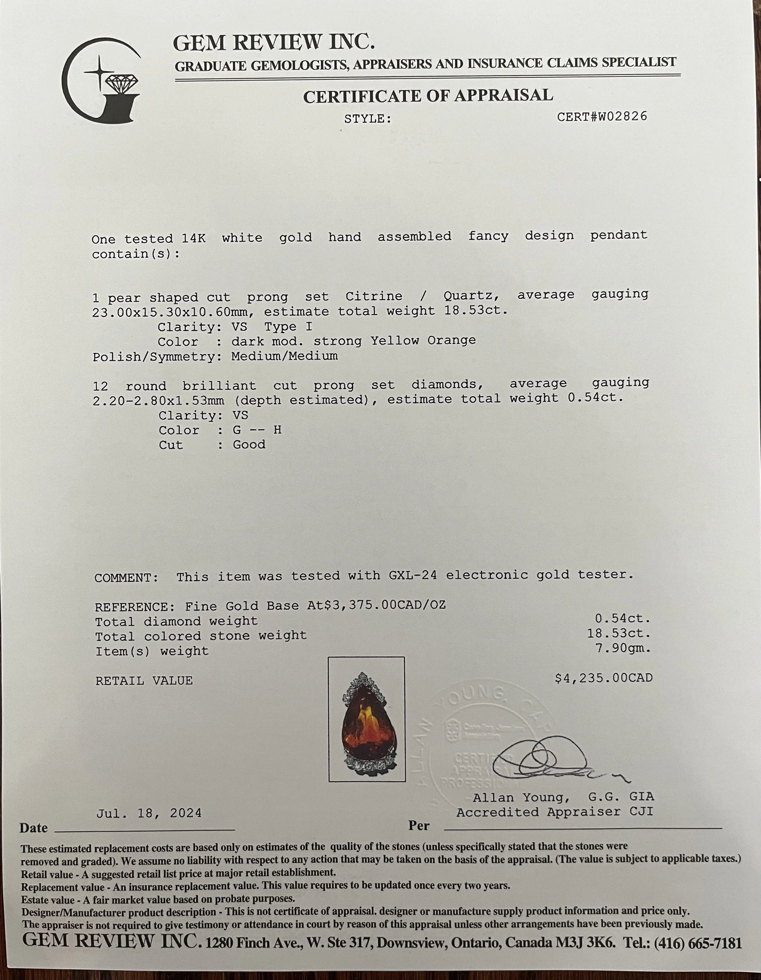 14k Citrine & Diamond Set