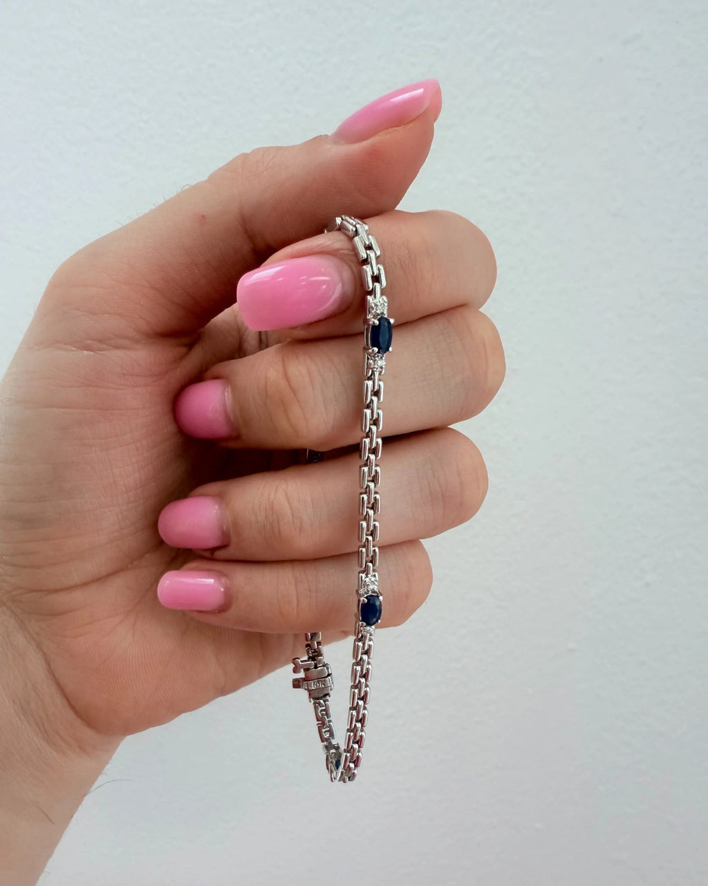 10k Sapphire & Diamond Bracelet