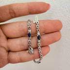 10k Sapphire & Diamond Bracelet