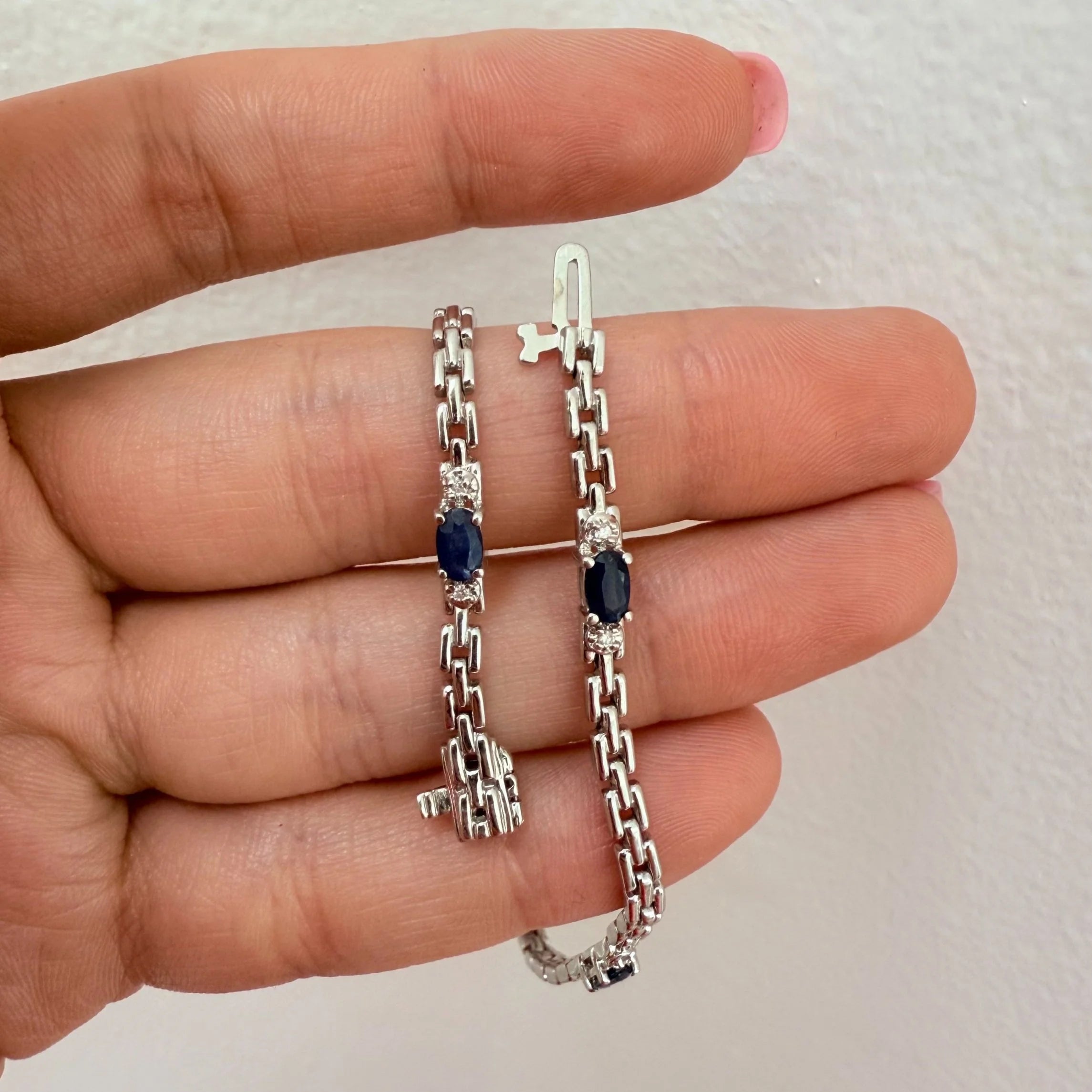 10k Sapphire & Diamond Bracelet
