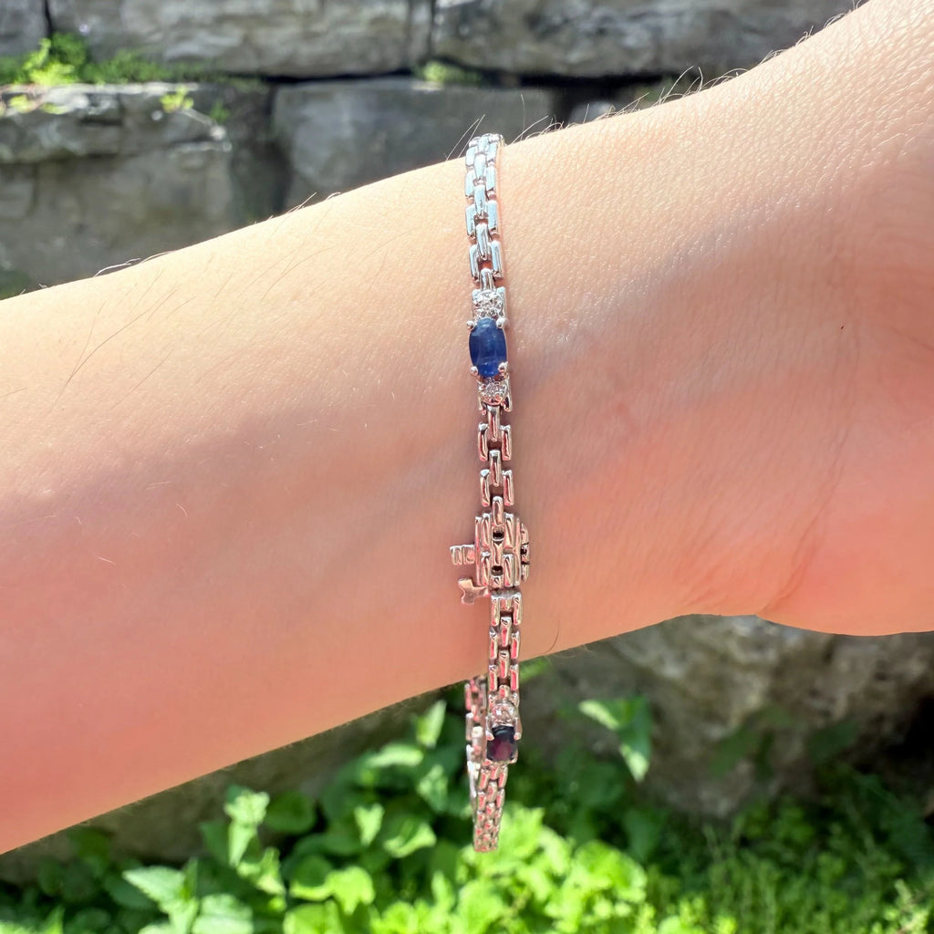 10k Sapphire & Diamond Bracelet