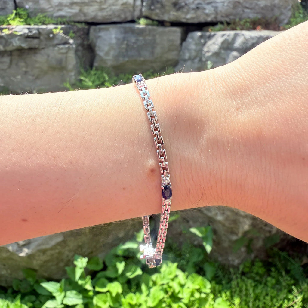 10k Sapphire & Diamond Bracelet