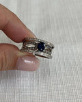 18k Blue Sapphire & Diamond Ring