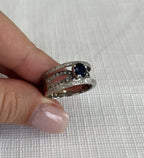 18k Blue Sapphire & Diamond Ring