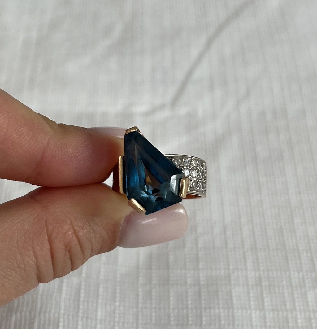 14k Blue Topaz Ring