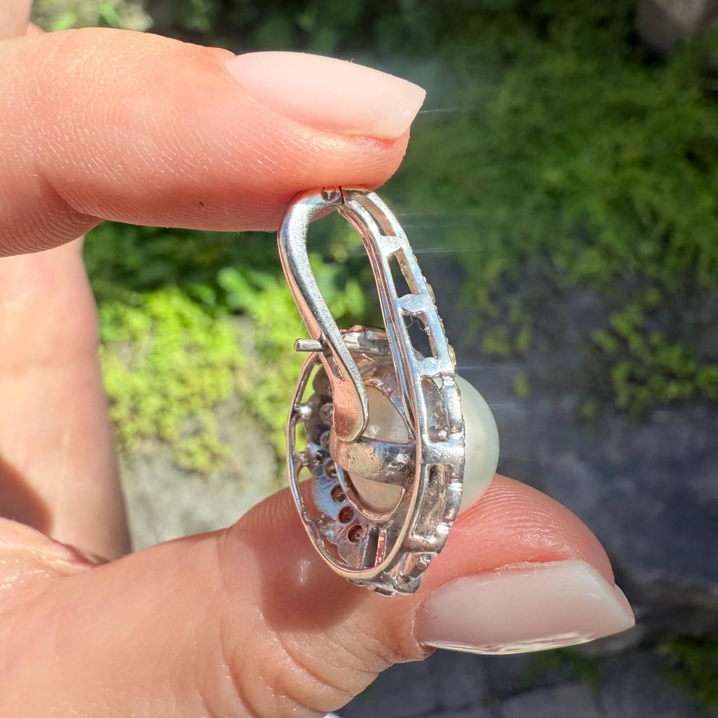 14k Pearl & Diamond Pendant