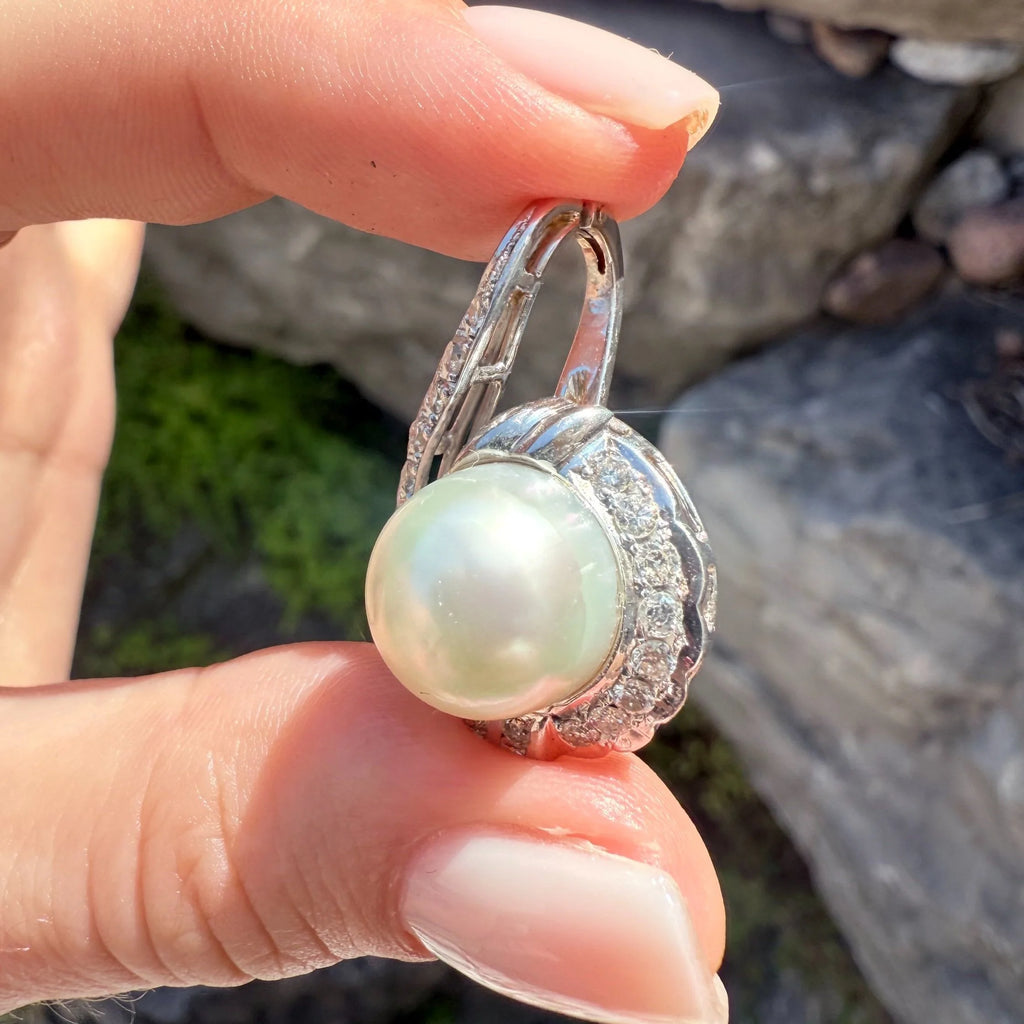 14k Pearl & Diamond Pendant