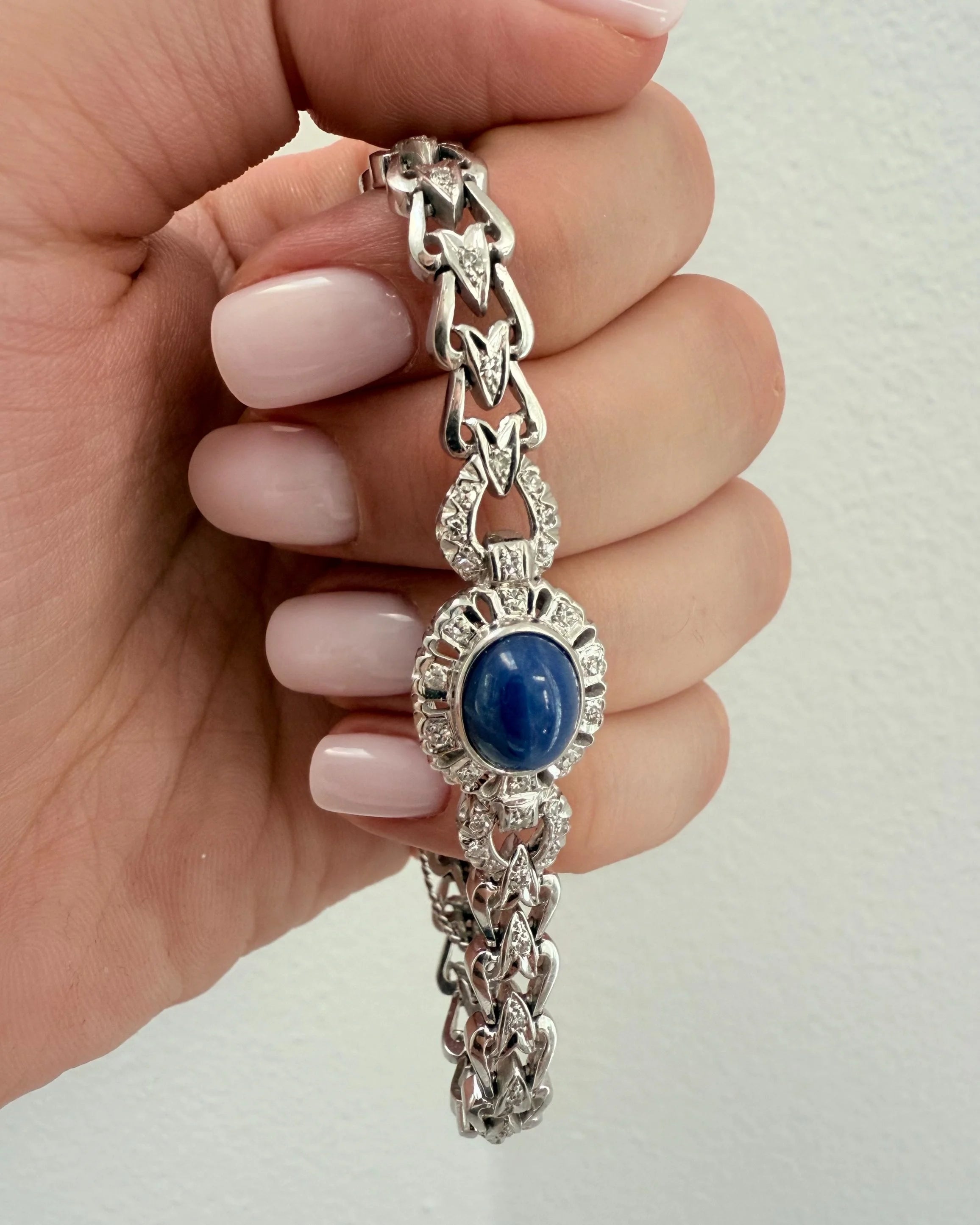 14k Star Sapphire & Diamond Bracelet