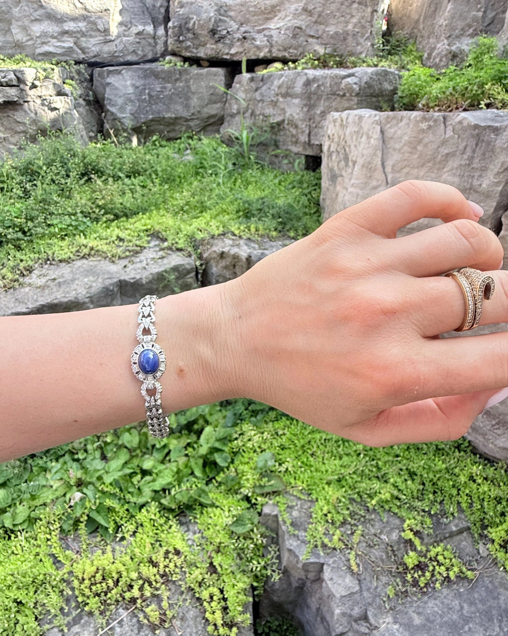 14k Star Sapphire & Diamond Bracelet