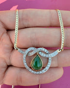 14k Emerald & Diamond Necklace