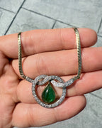 14k Emerald & Diamond Necklace