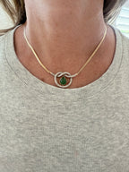 14k Emerald & Diamond Necklace