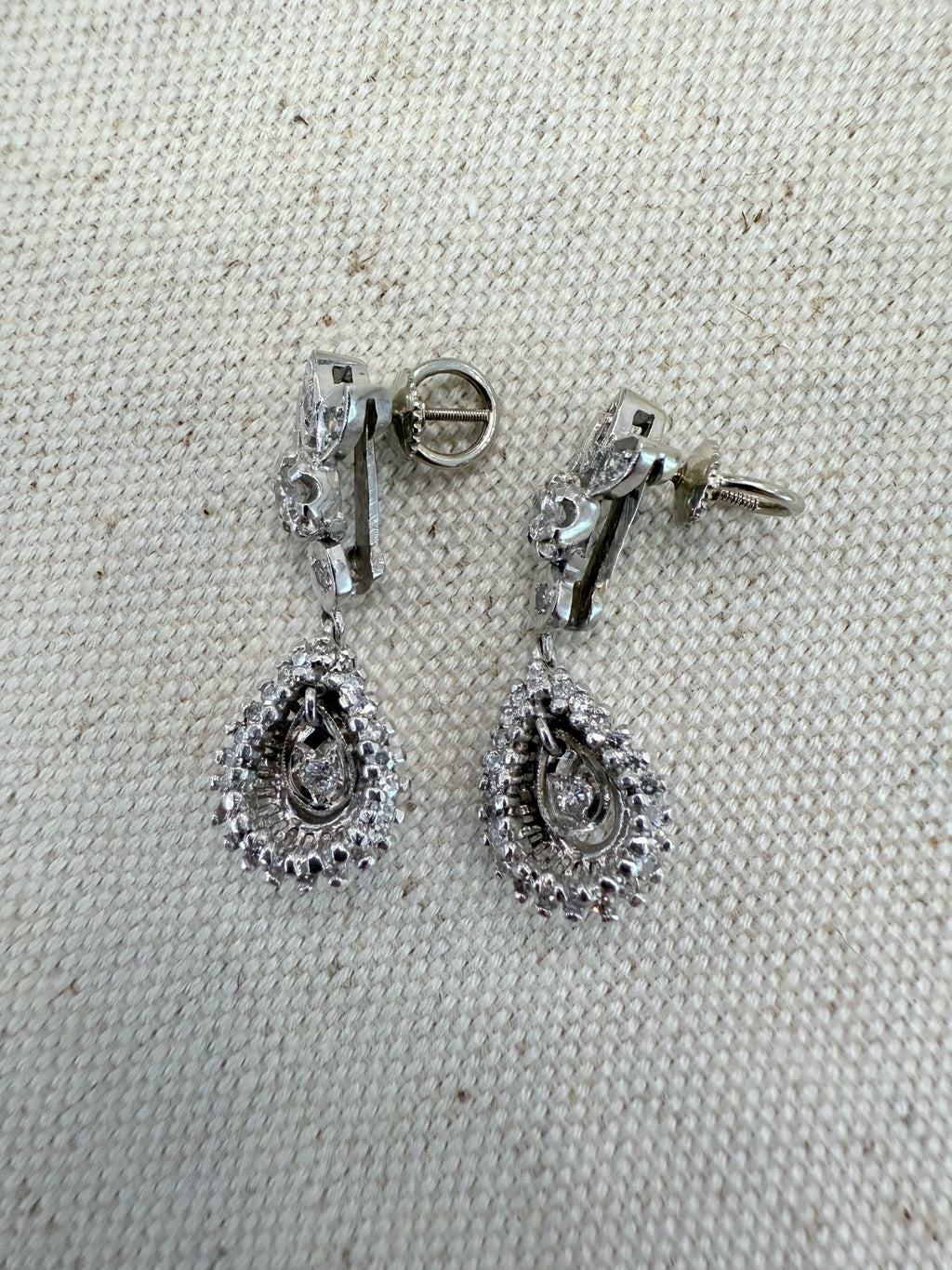 14k Dangling Diamond Earrings
