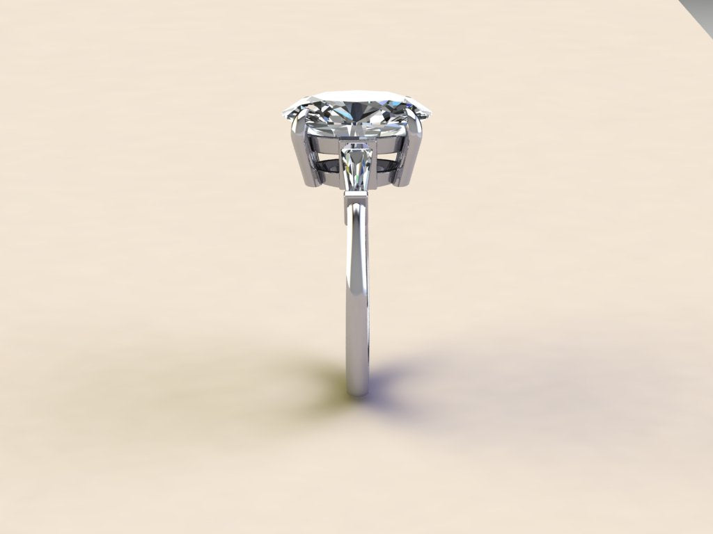 Oval with Baguette Side Stones