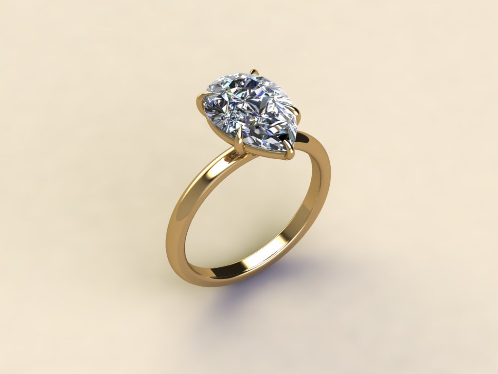 Pear Cut Solitaire Ring
