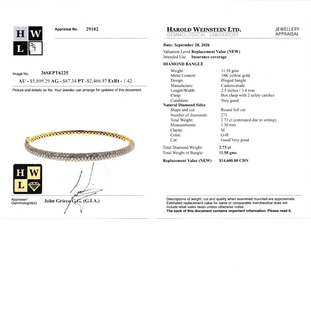 18k Diamond Bangle