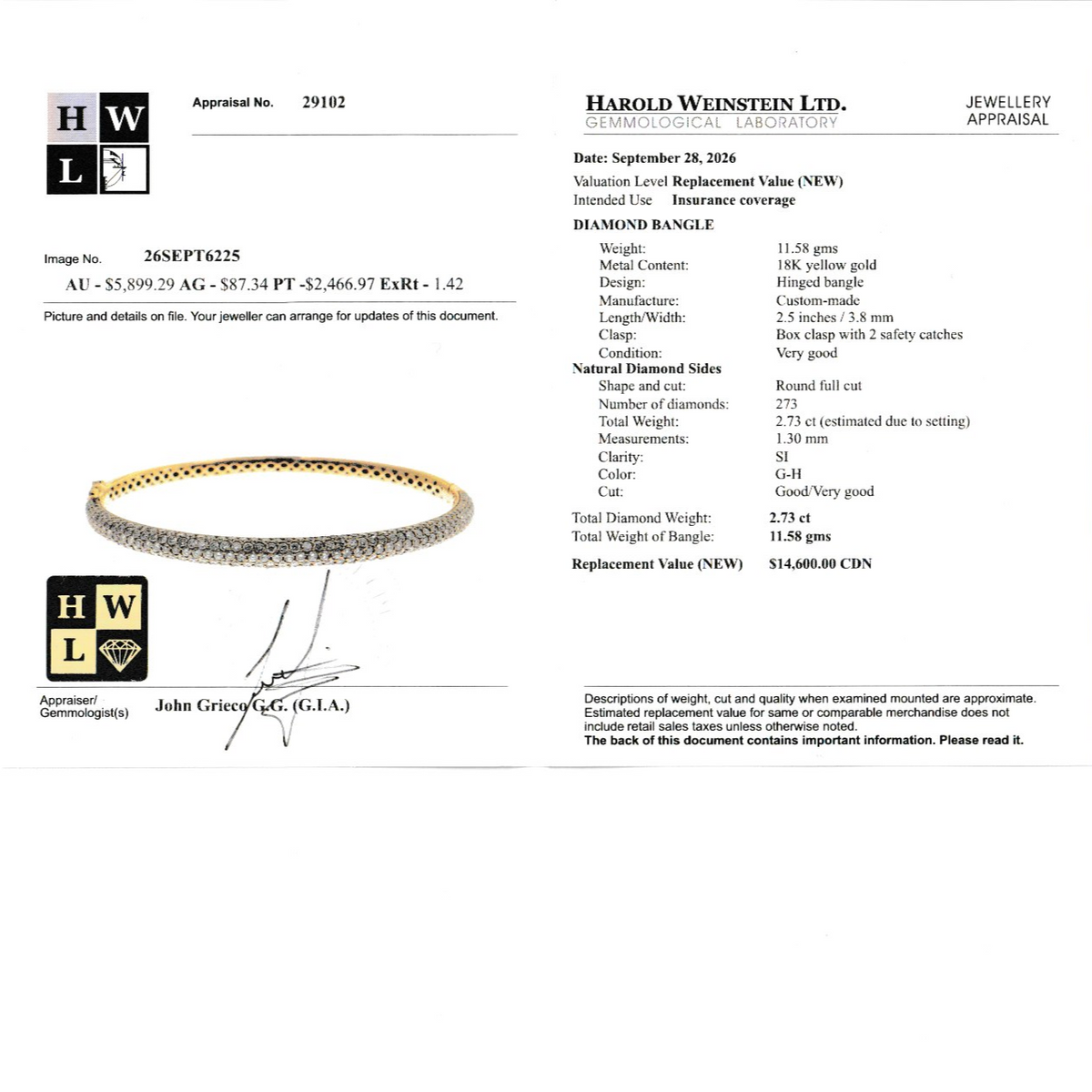 18k Diamond Bangle