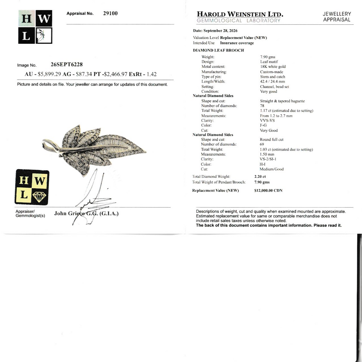 18k Diamond Leaf Pendant