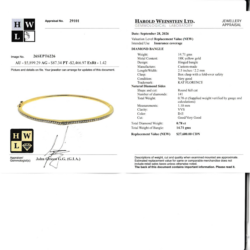 18k Kat Florence Diamond Bangle