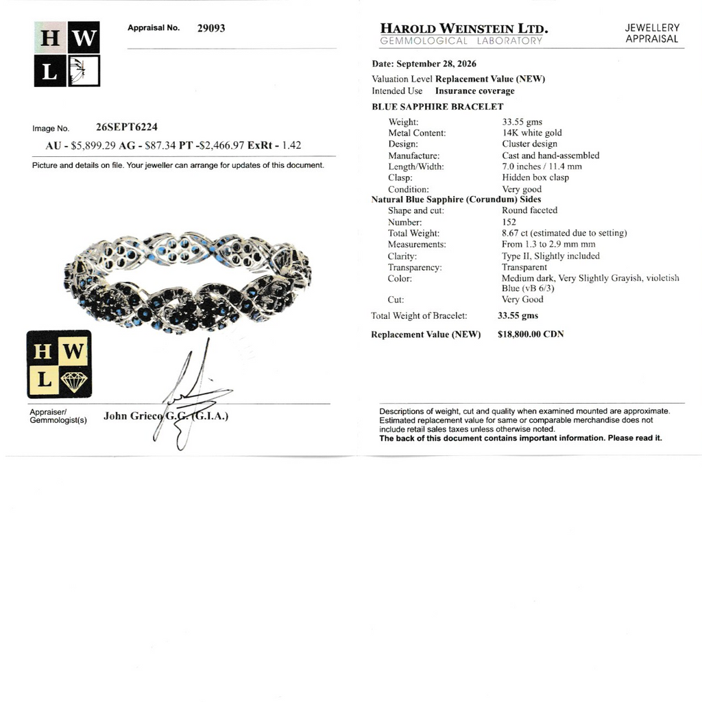 14k Sapphire Bracelet