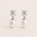 Cynthia Pearl & Diamond Drop Earrings